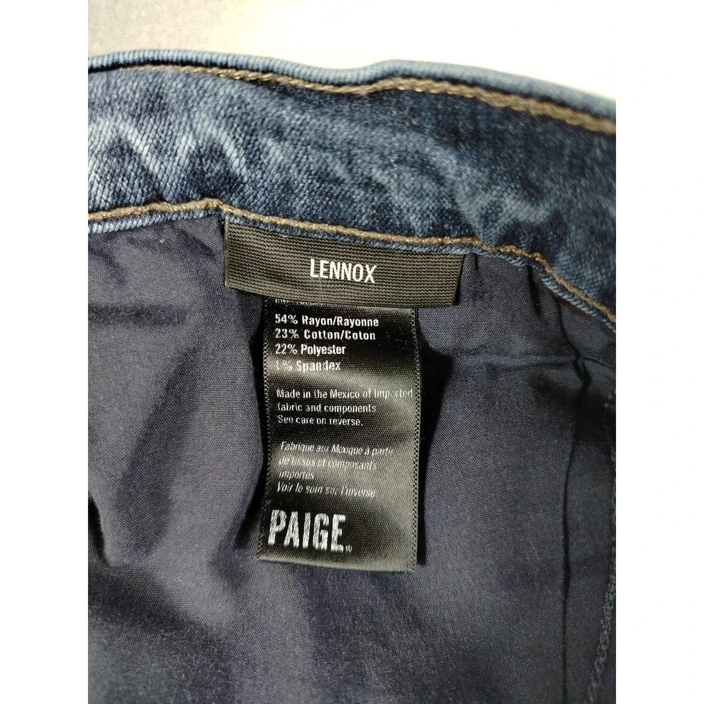 Paige Lennox Jeans Mens 36 Blue Medium Wash Slim Tapered Stretch Denim Casual